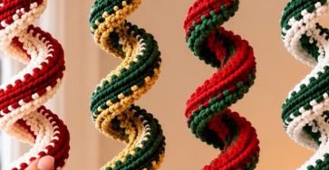 Crochet star spiral Christmas ornament